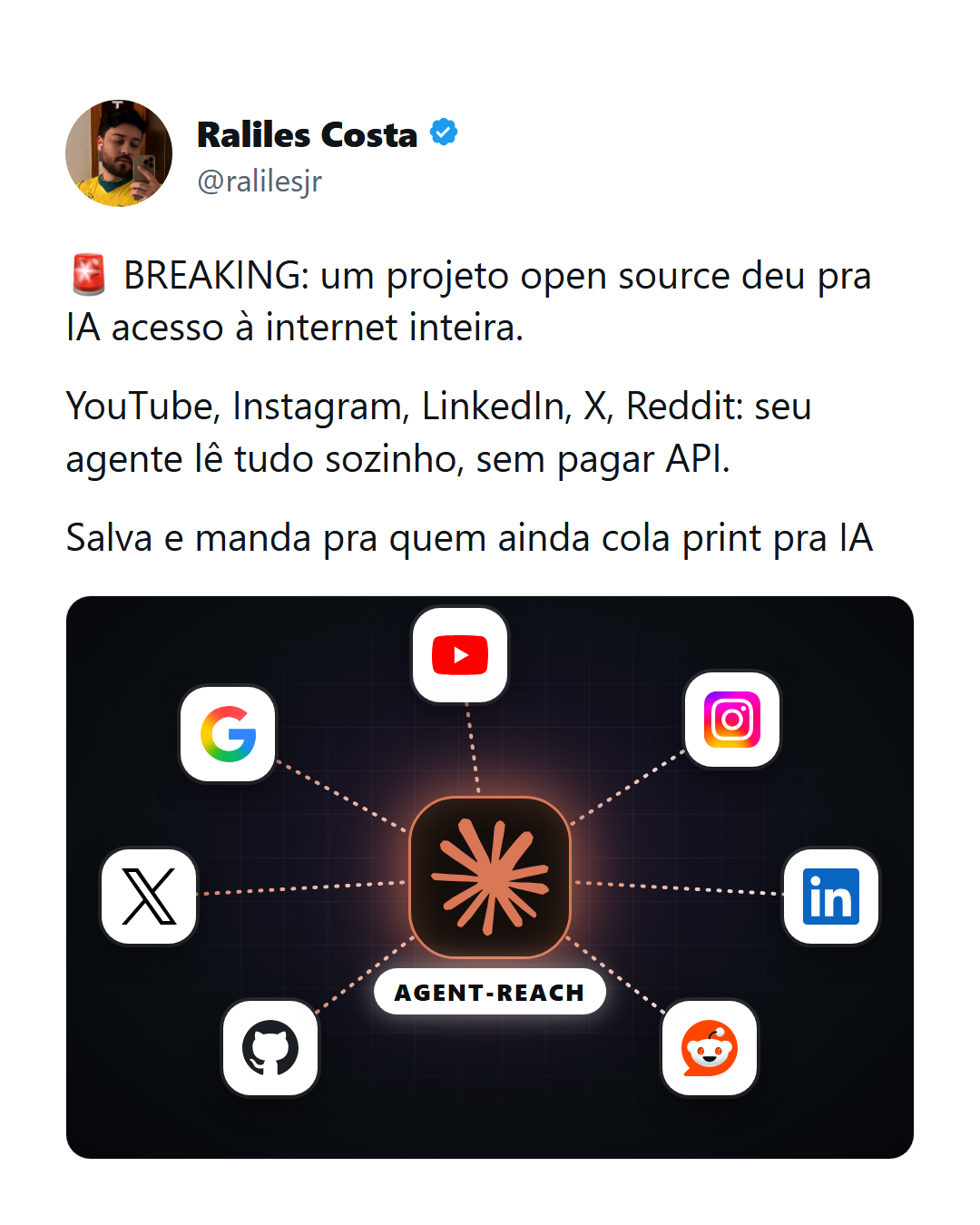 Agent-Reach: como dar acesso à internet inteira pro seu agente de IA (grátis)