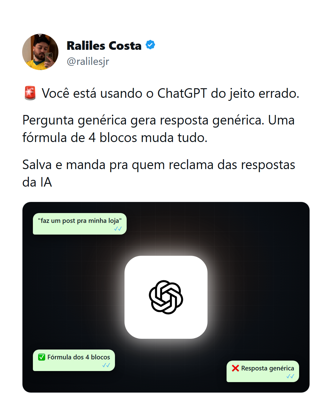 Pare de usar o ChatGPT assim: a fórmula dos 4 blocos