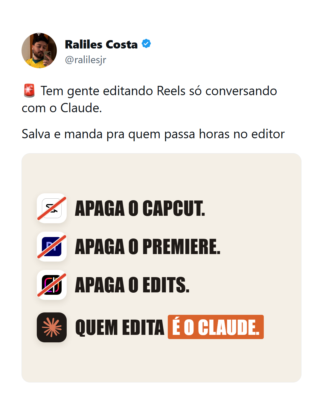 Como editar Reels conversando com o Claude (ou com o ChatGPT)