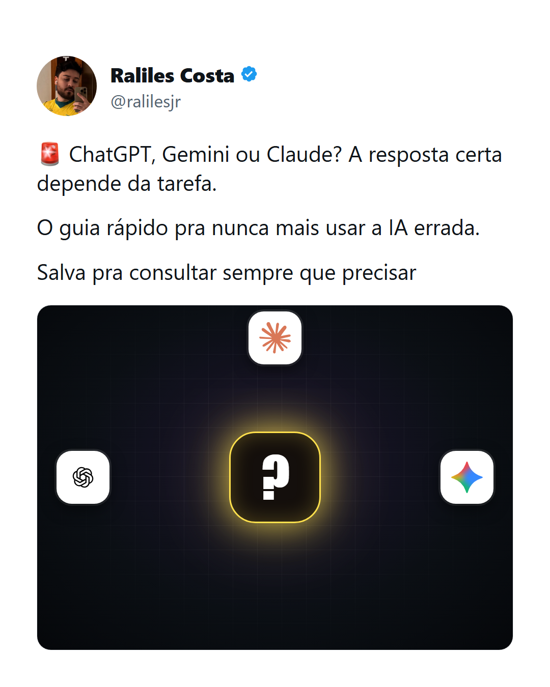 ChatGPT, Gemini ou Claude: qual IA usar pra cada coisa
